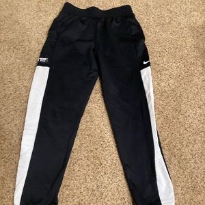 Black and White Nike Cuffed Sweatpants